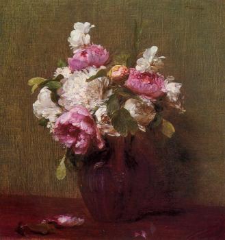 Henri Fantin-Latour : White Peonies and Roses, Narcissus